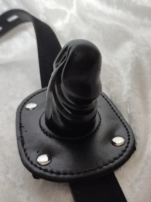 A BDSM gag that fits my bondage hood mask. © Queen Viktoria, queenviktoriax.com